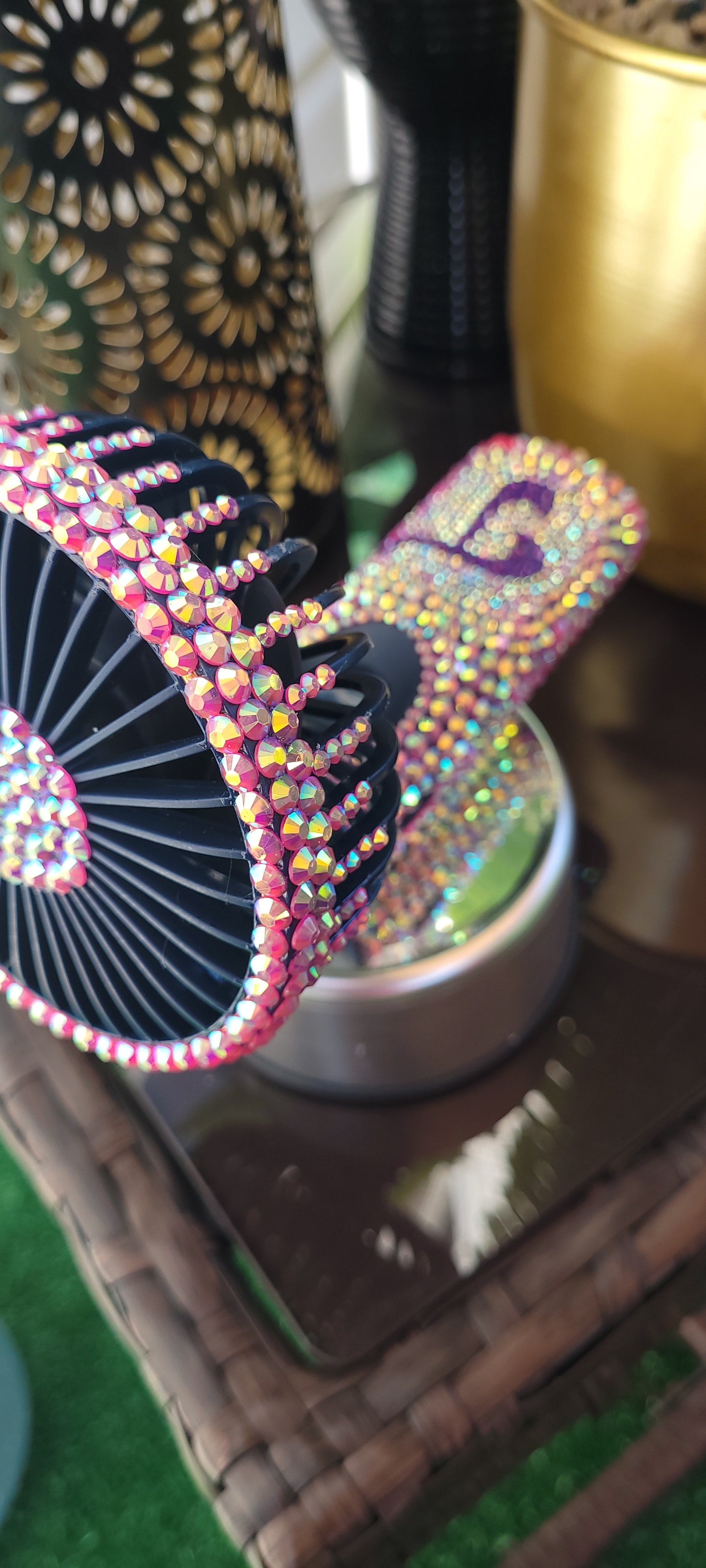 "Boss" Bling Fan w/ initial- Summer Sale