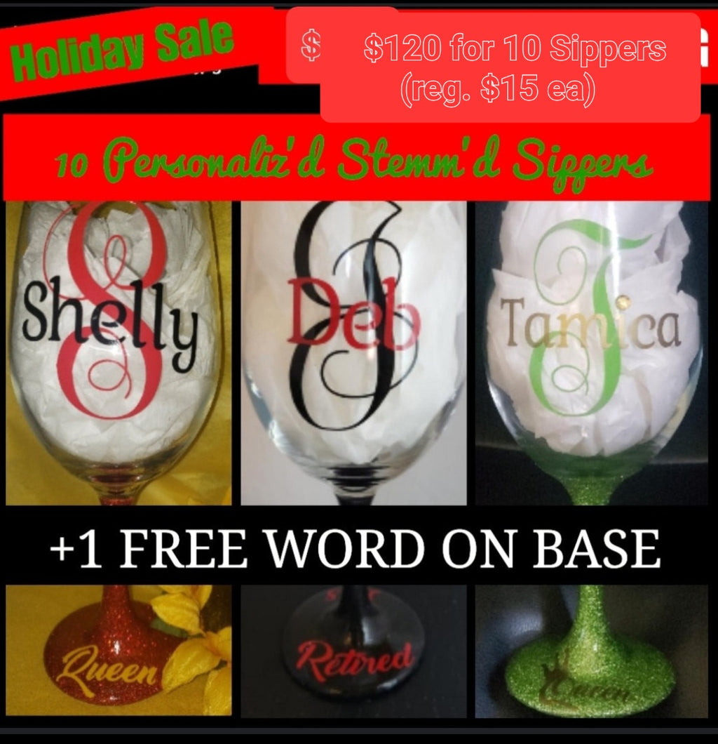 Personalized Stemm'd Sipper (Bundle Pack of 10)