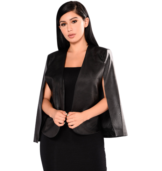 Vegan leather black cape - BLACK FRIDAY SALE  (only 2 left)