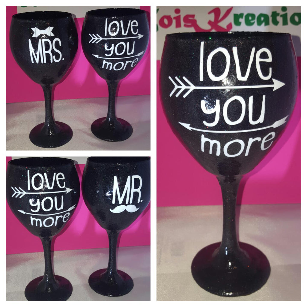 Mr. & Mrs. Candy Coated Goblett set w/ FREE personalization