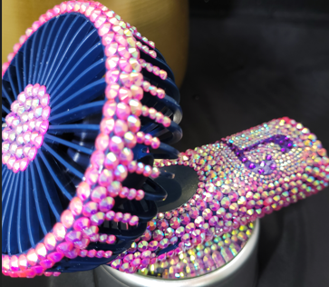 "Boss" Bling Fan w/ initial- Summer Sale