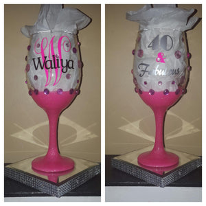 Bling Babe Birthday Gllitter Glazed Stemm'd Sipper