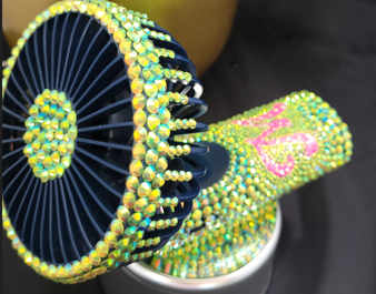 "Boss" Bling Fan w/ initial- Summer Sale