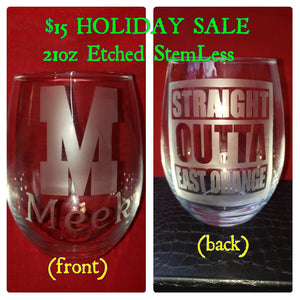 Etch'd "Motto" Personalized StemLess Sipper