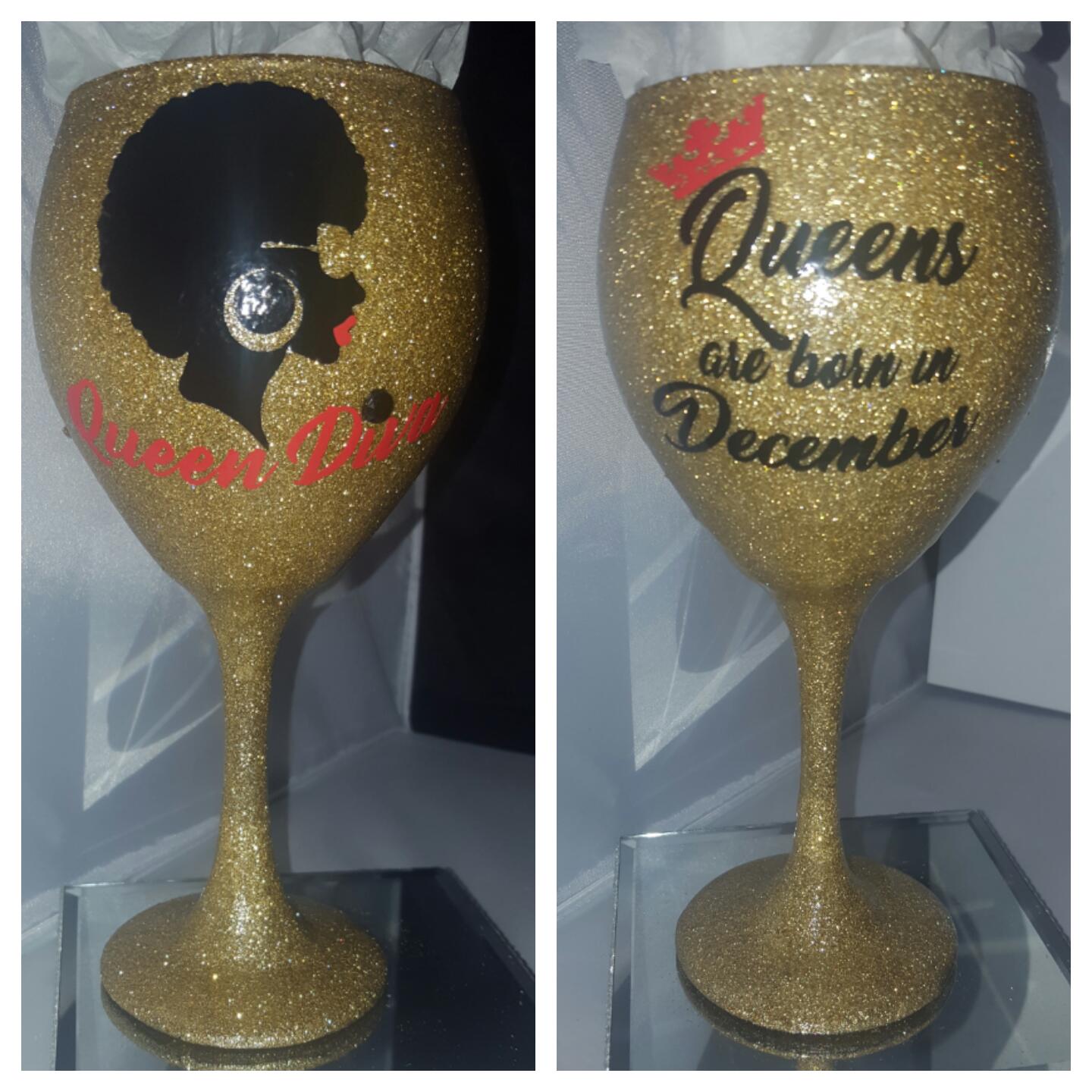 "Queen  Diva" Personalized Candy Coated Goblett (22oz) -