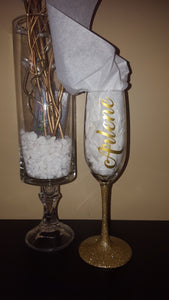 Personalized Champagne Flute  Set (8 oz) - 2 for $20 BLACK FRIDAY PLUS SALE